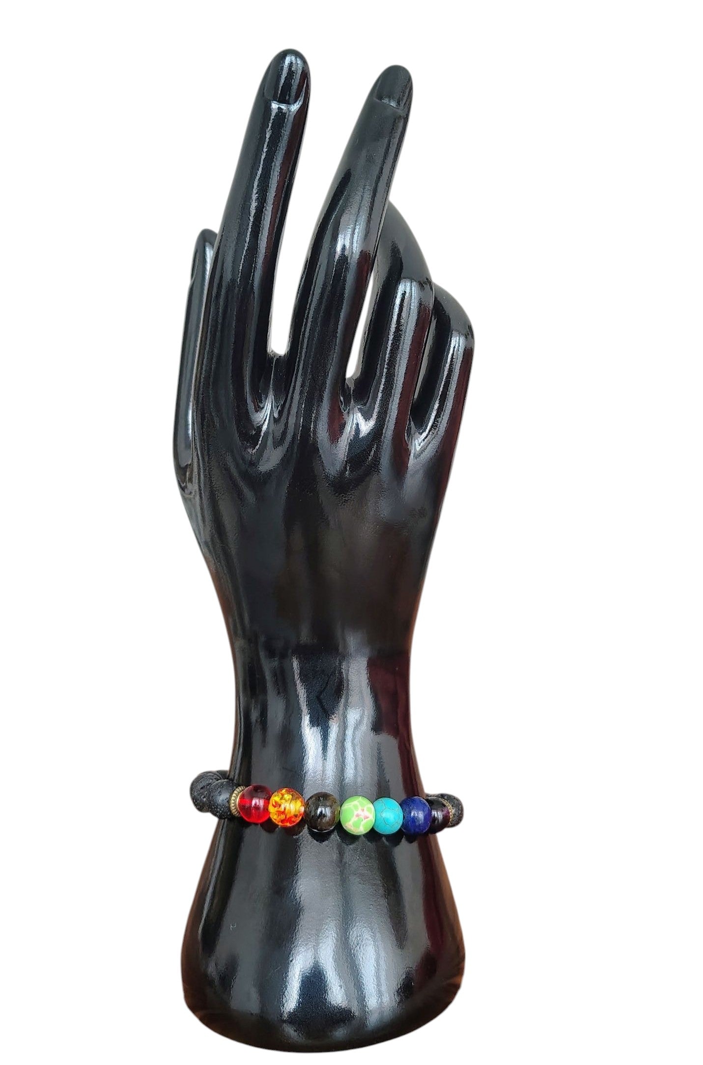 7 Chakra Healing Bracelet with Lava Rock✨