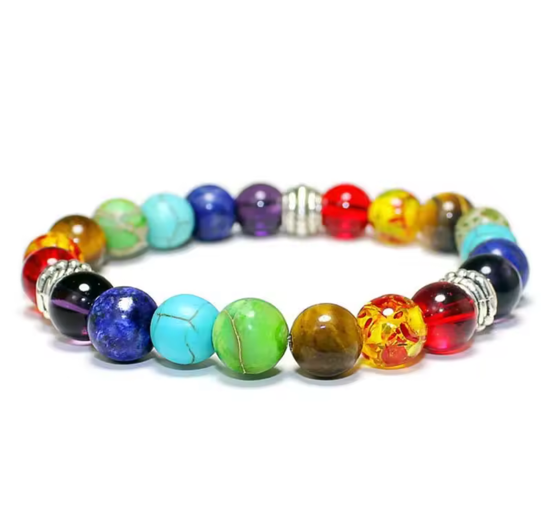 Bimwelo 7 Chakra Healing Bracelet ✨ - Triple Row Natural Stone Energy Jewelry