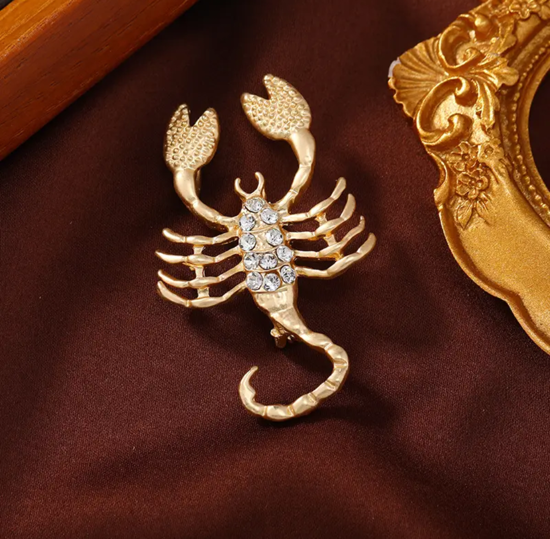 Kitianga Scorpion Brooch - Fierce Rhinestone Statement Pin