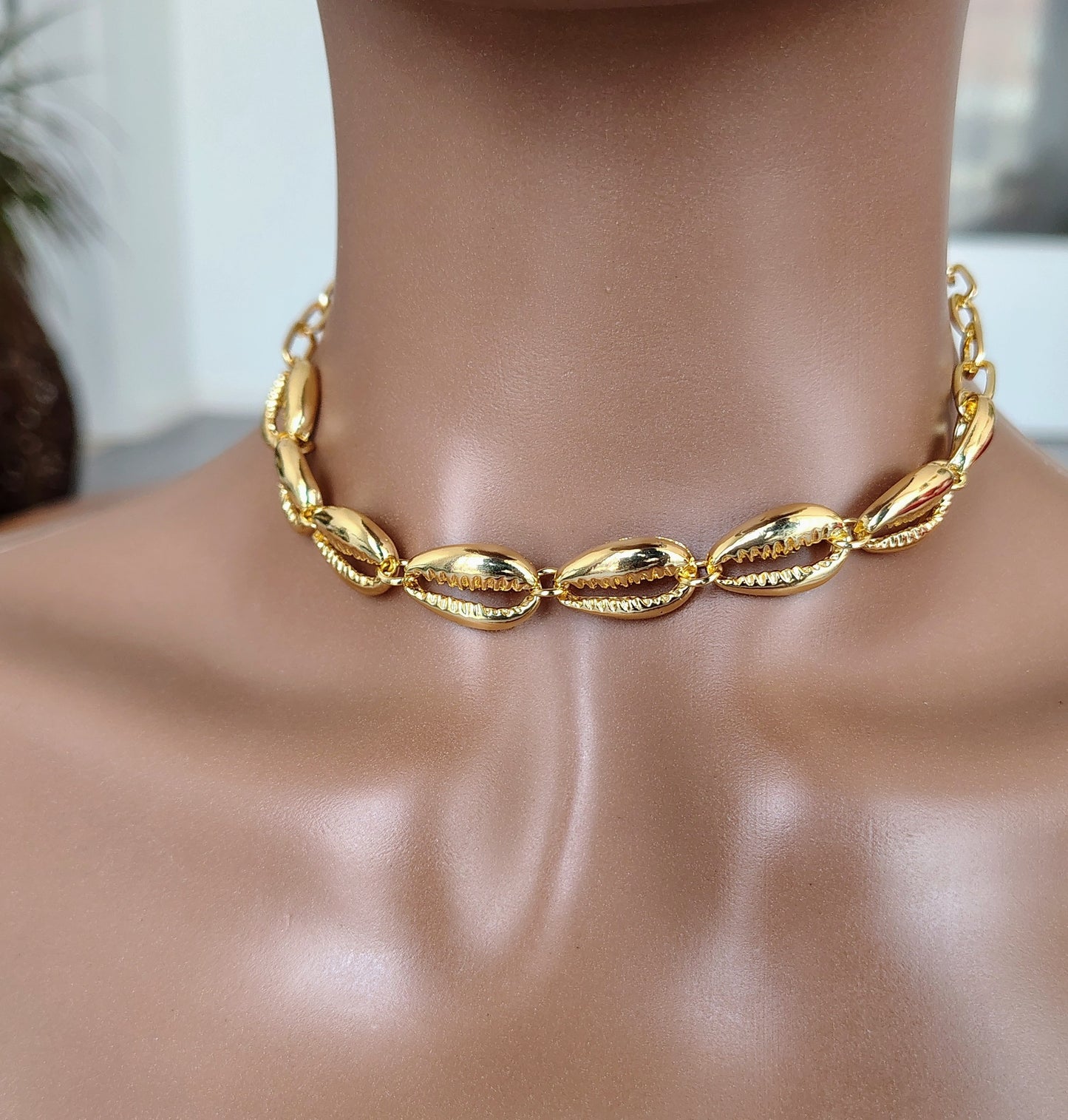 Nana Nzimbu-Zole Cowrie Shell Necklace - Gold Coated Ancestral Protection