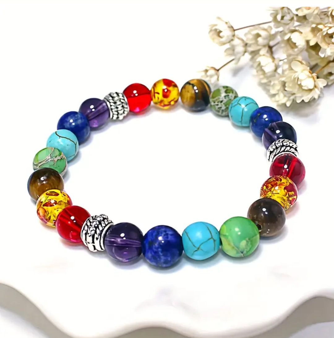 Bimwelo 7 Chakra Healing Bracelet ✨ - Triple Row Natural Stone Energy Jewelry